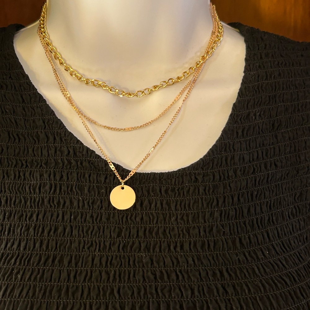 Elegant Gold Layered Necklace Set
